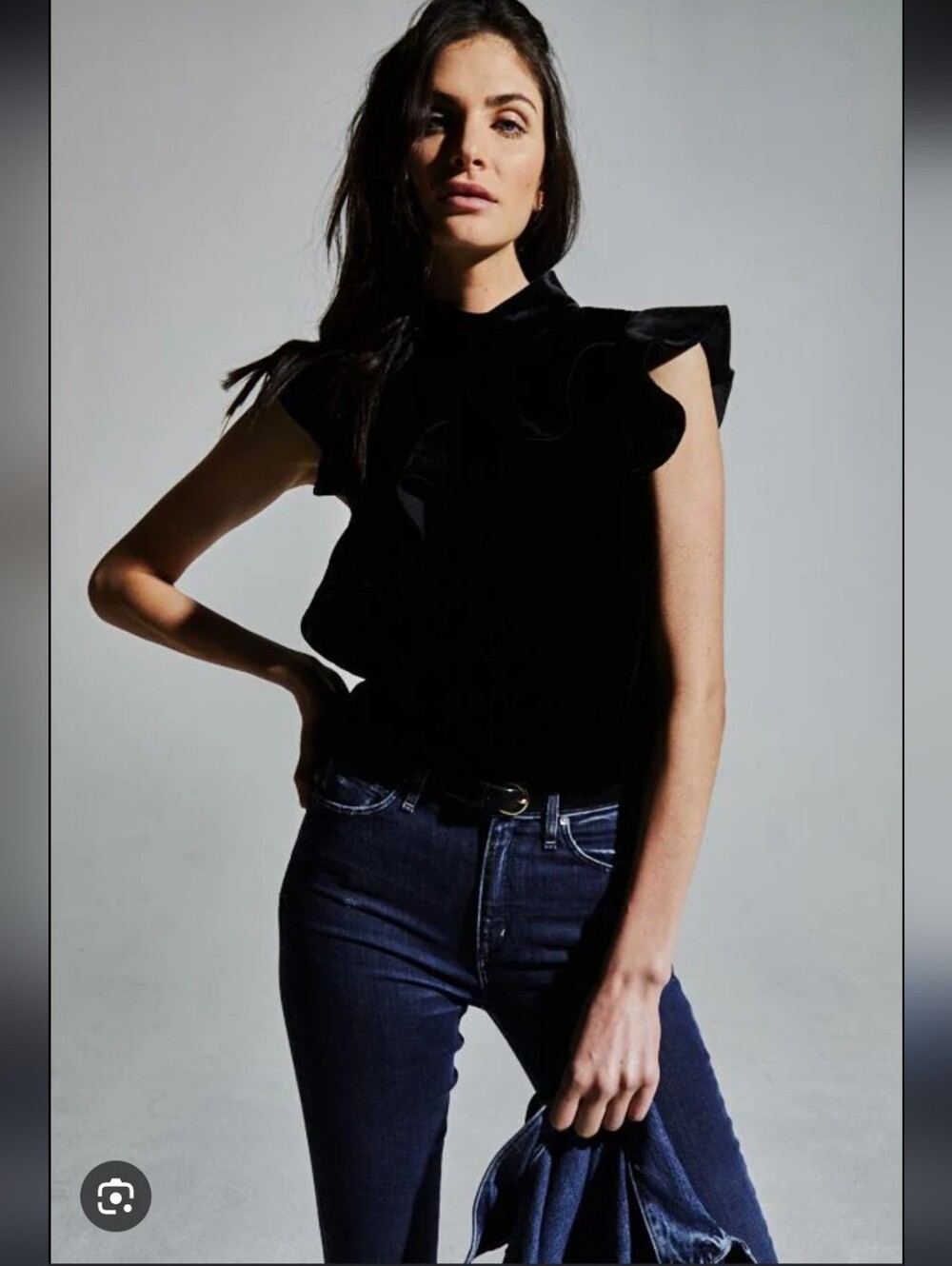 Anthropology X McGuire Sorbonne Top Black Velvet Sz M